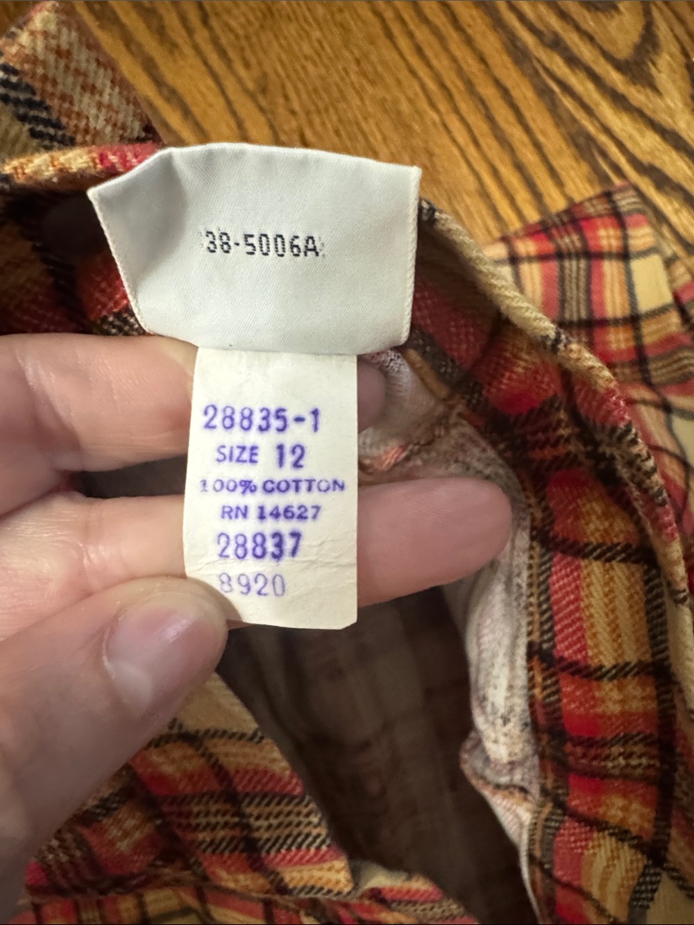 Vintage 1970s Carol Evans JCPenney Plaid High Rise Wide Leg Pants Size 26 Cotton - Picture 6 of 7